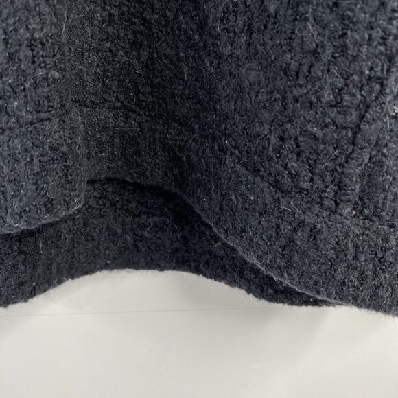 Free People Size XS Boucle Lofty V-Neck Sweater In Black Alpaca Blend Oversized - Picture 7 of 14